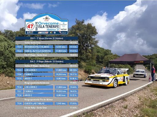 47º RALLYE ORVECAME ISLA TENERIFE: CONOCEMOS EL ITINERARIO HORARIO